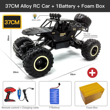 4WD RC Car with LED Lights - 2.4G Radio Remote Control Buggy for Off-Road Thrills